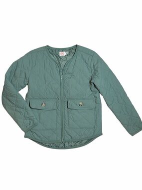 Wonder Nation Kids Quilted Long-Sleeve Sage Green zip up jacket 6/6x